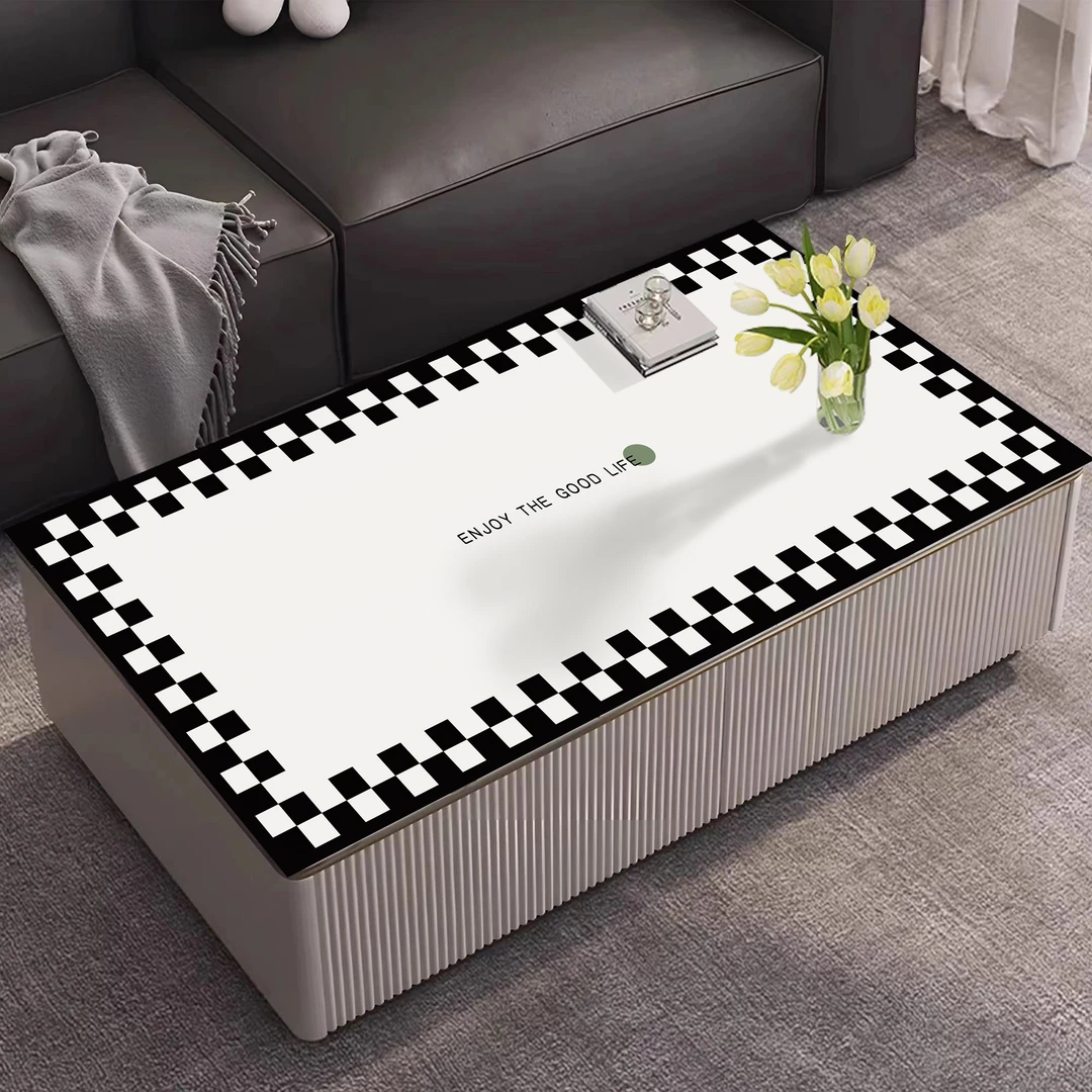 简约现代软皮革桌布防水防油家用酒店会议室电视柜台面桌垫