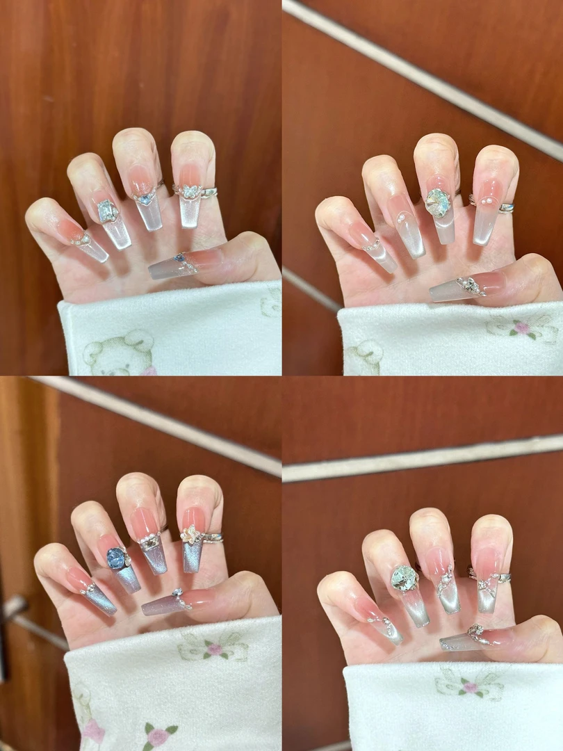 【001-149】手工穿戴甲穿戴式裸色气质防水纯欲持久冰透冰透温柔