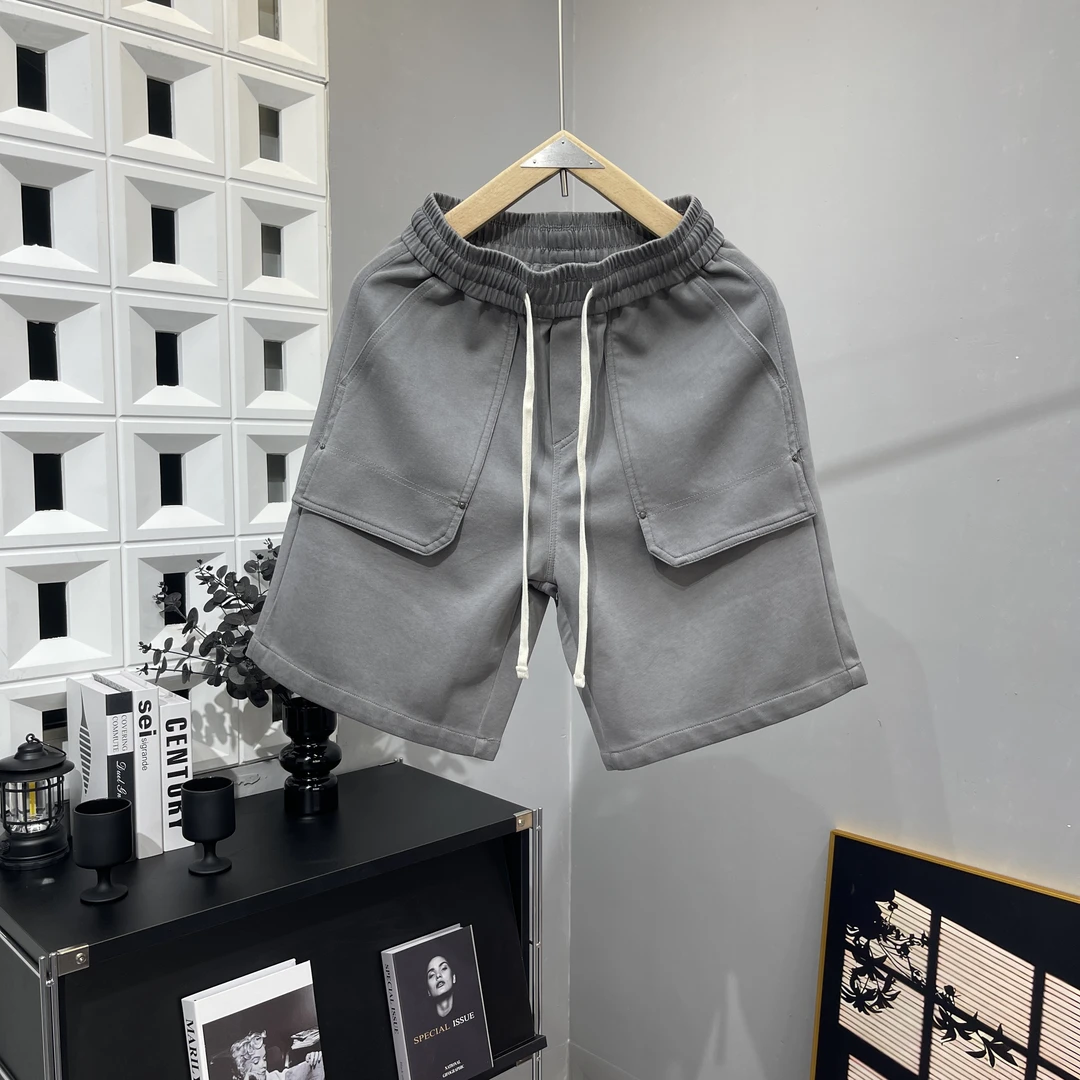 2025新款男士夏季潮牌工装五分裤时尚男款潮牌大码多兜纯色短裤潮