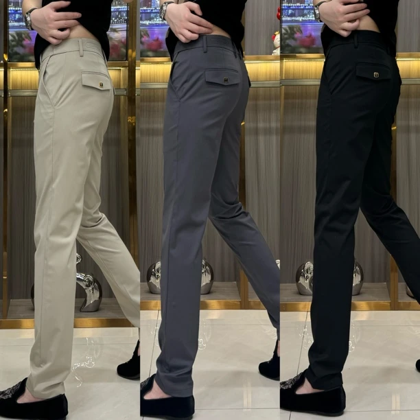 男士修身显瘦薄款通勤风薄款商务休闲裤夏季