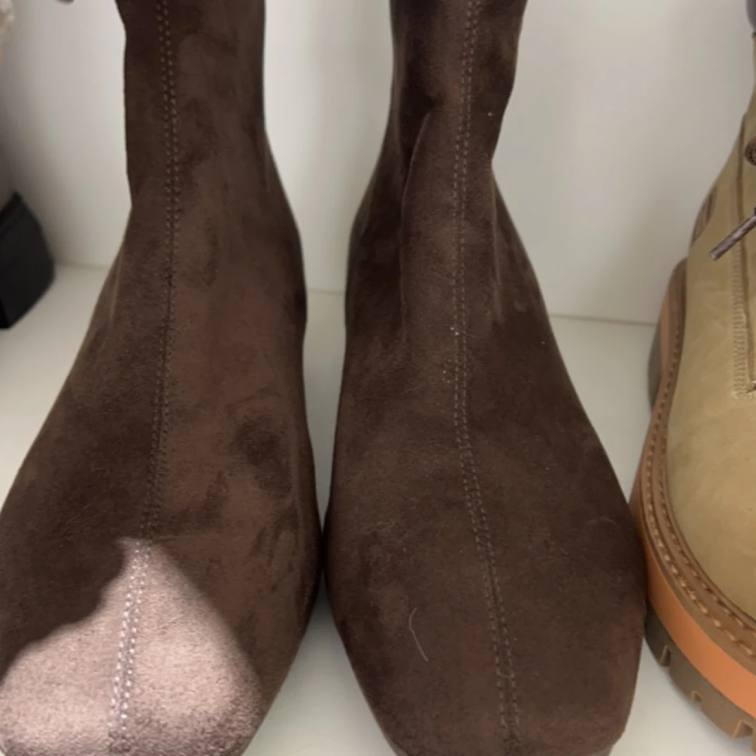 尖头翻毛皮简约世上小跟鞋40-43