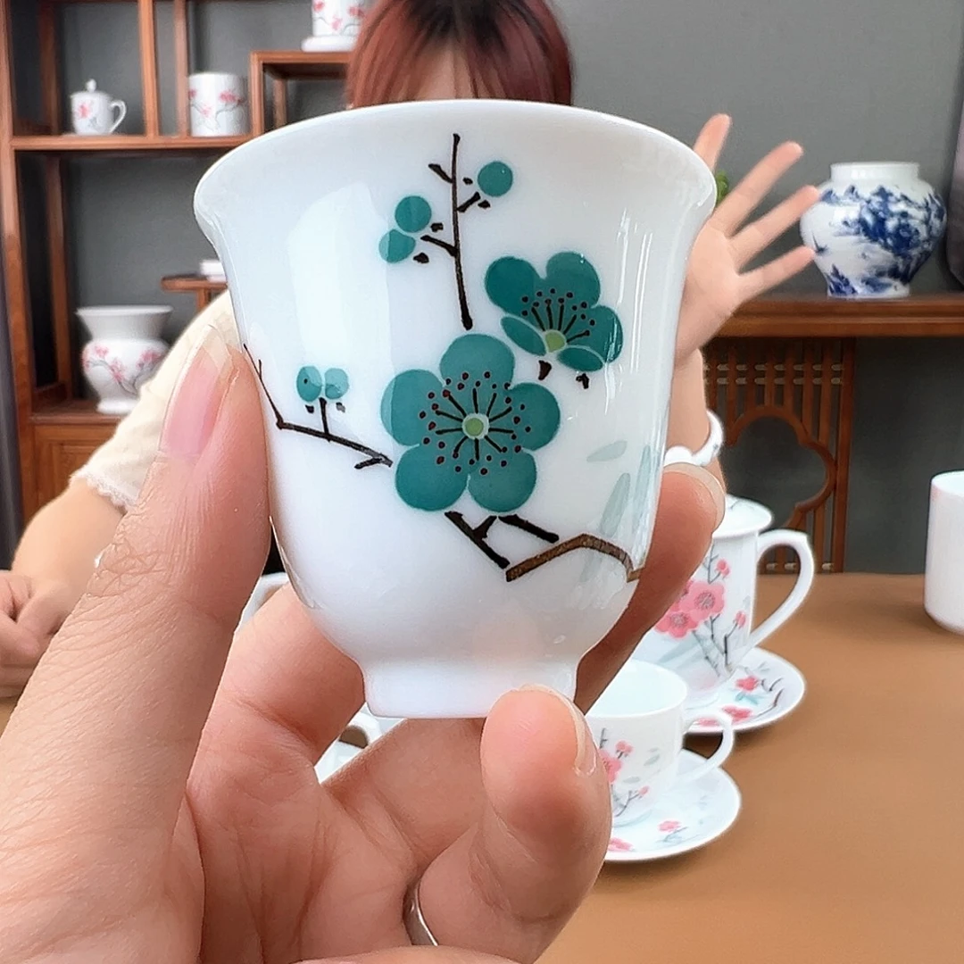 翠竹绿梅铃铛杯，微瑕