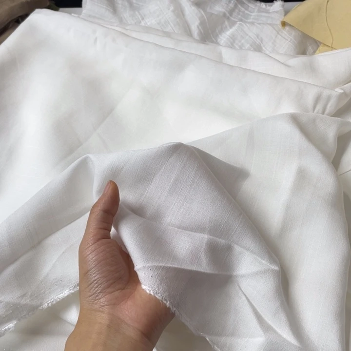 天丝（莱赛尔纤维）白色竹节麻1米