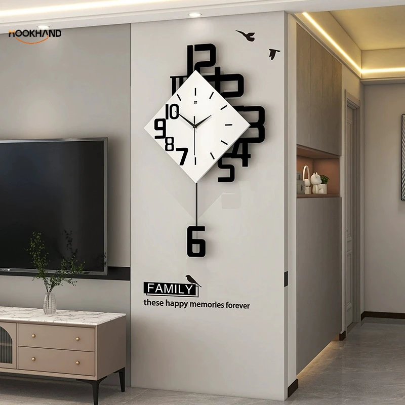 钟表个性数字时钟时尚欧式客厅挂钟木质创意装饰挂表石英爆款外贸