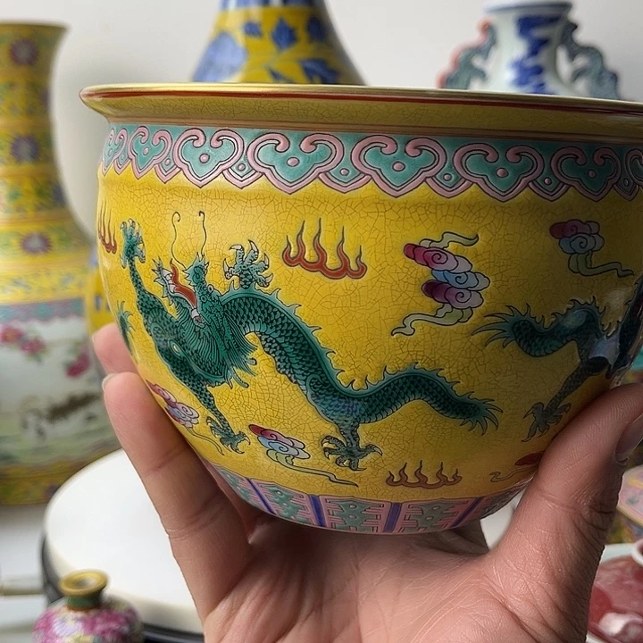 一***证陶摆件珐琅彩 珐琅彩小罐