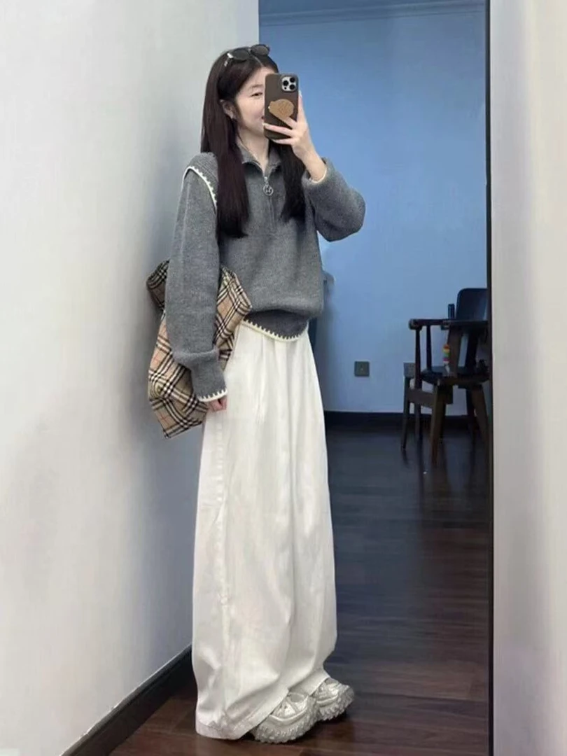 2025超火早秋穿搭一整套松弛感韩系独特针织微胖巨好看的两件套装