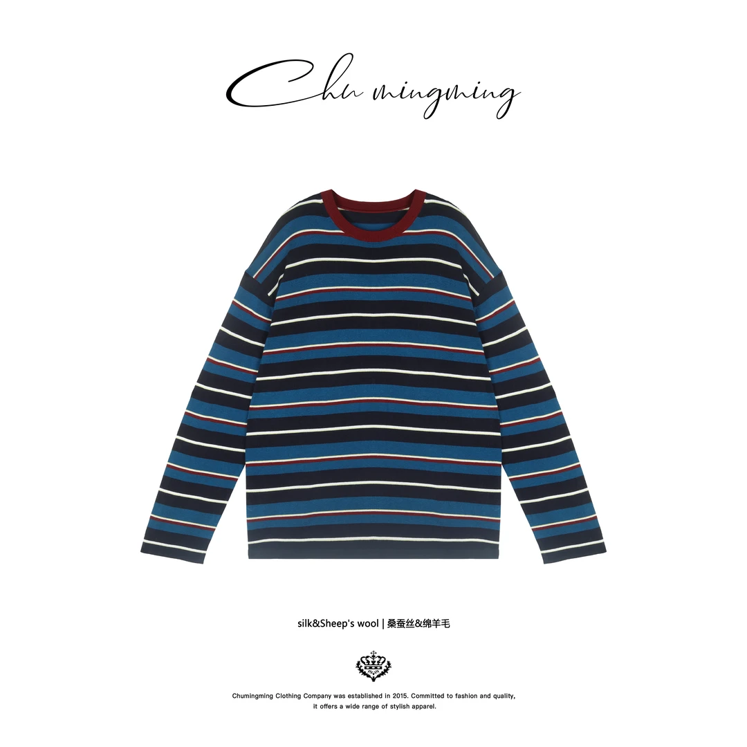 【CHU/2025SSNEW】《蝶蓝》条纹拼色上衣SS2504