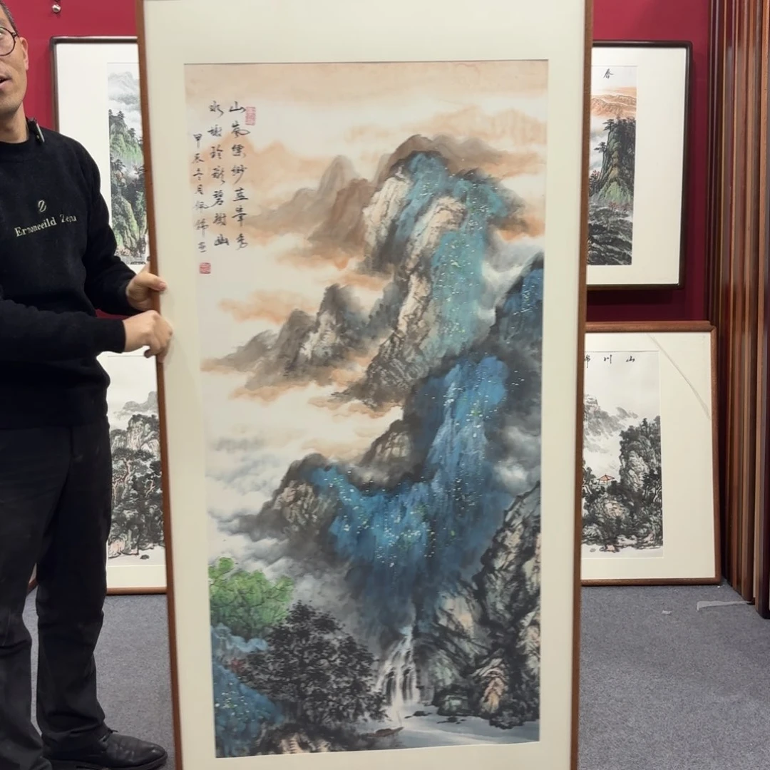 国画带框绘画160/80尺寸