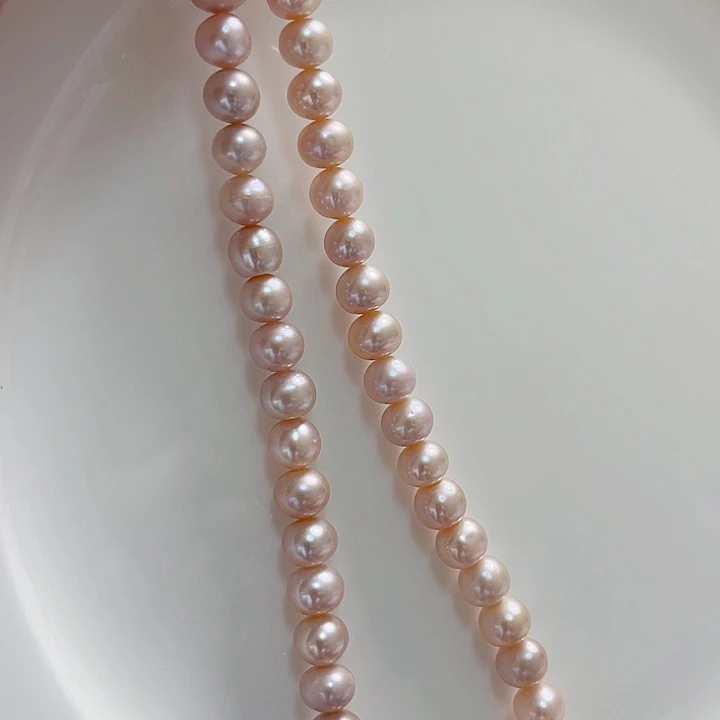 8左右粉紫色超美淡水珍珠未镶嵌