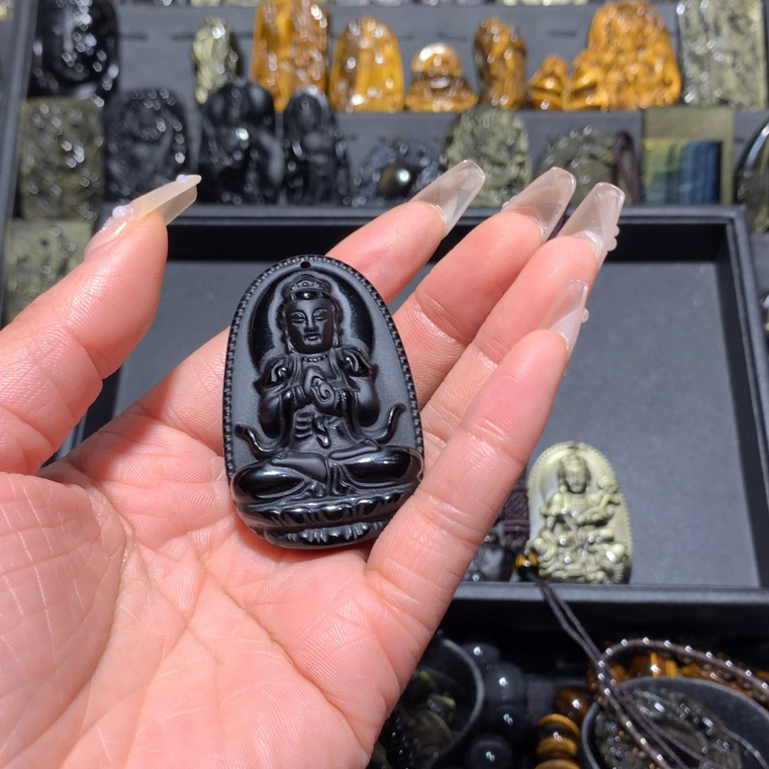 黑曜岩吊坠(赠链)未镶嵌?*