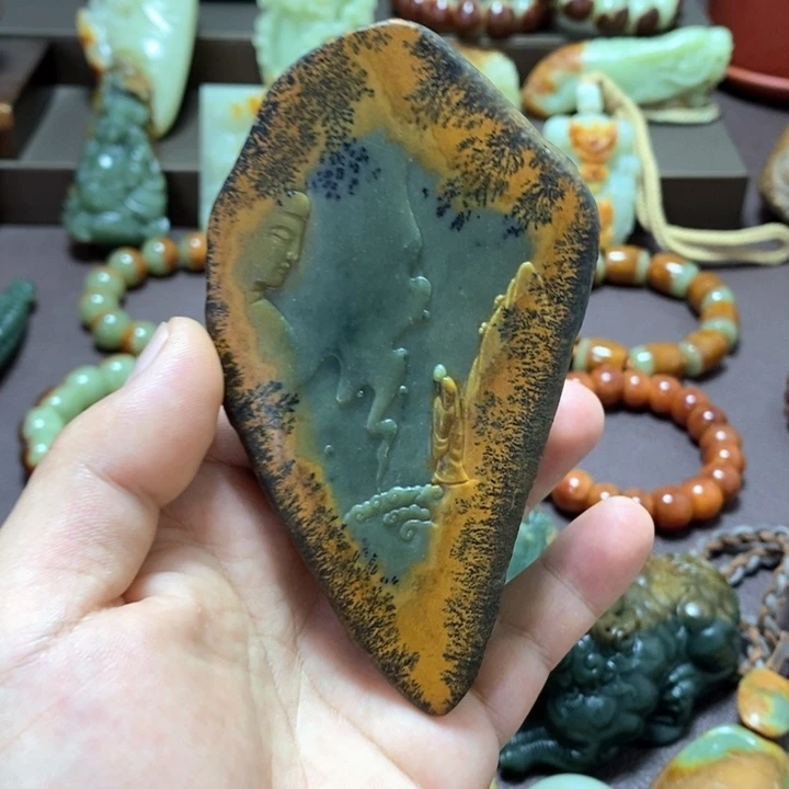 岫岩河磨玉（透闪石质玉）未镶嵌摆件