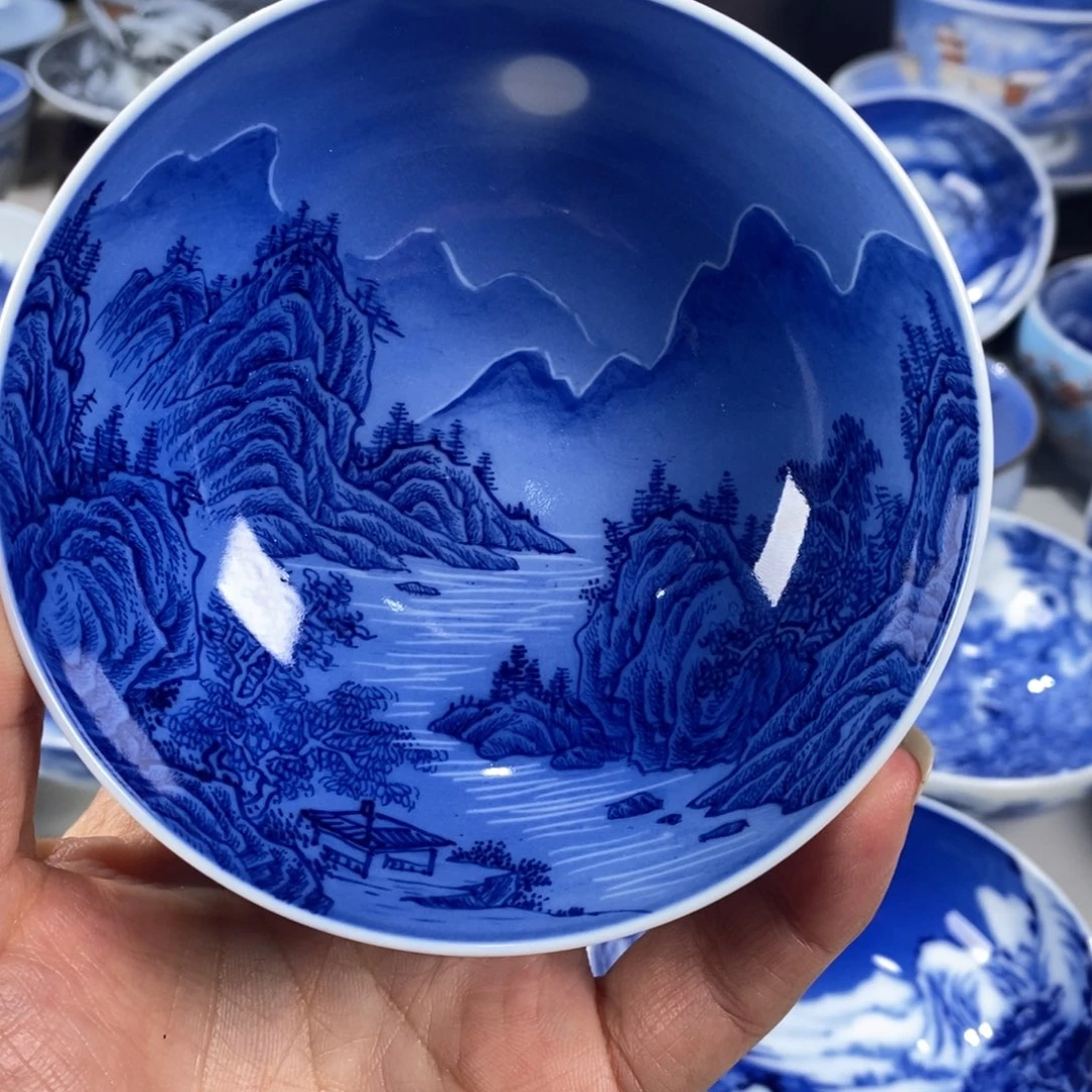 青花山水主人杯杯