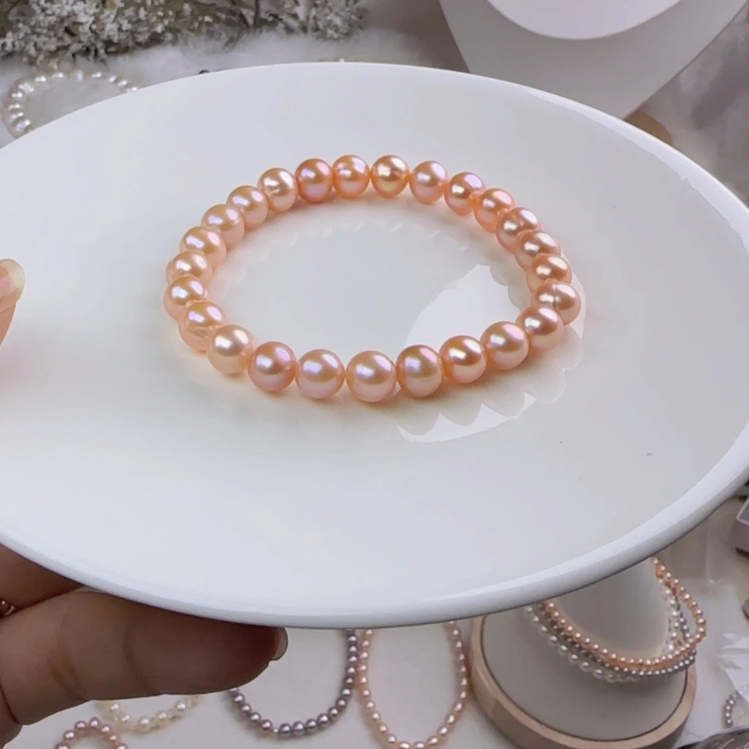 未镶嵌手绳淡水珍珠8mm微微瑕