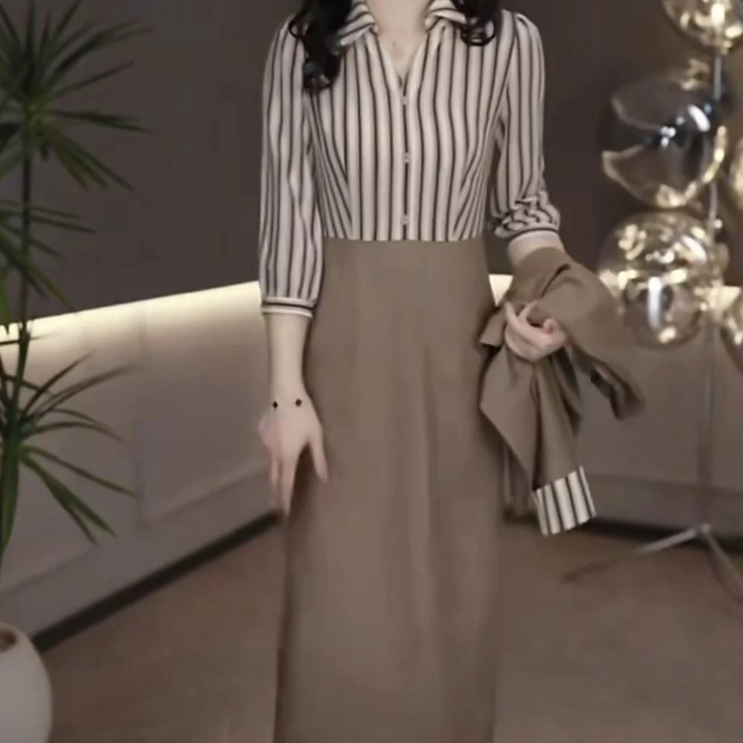 2025早秋时尚西服外套搭配连衣裙显瘦气质套装