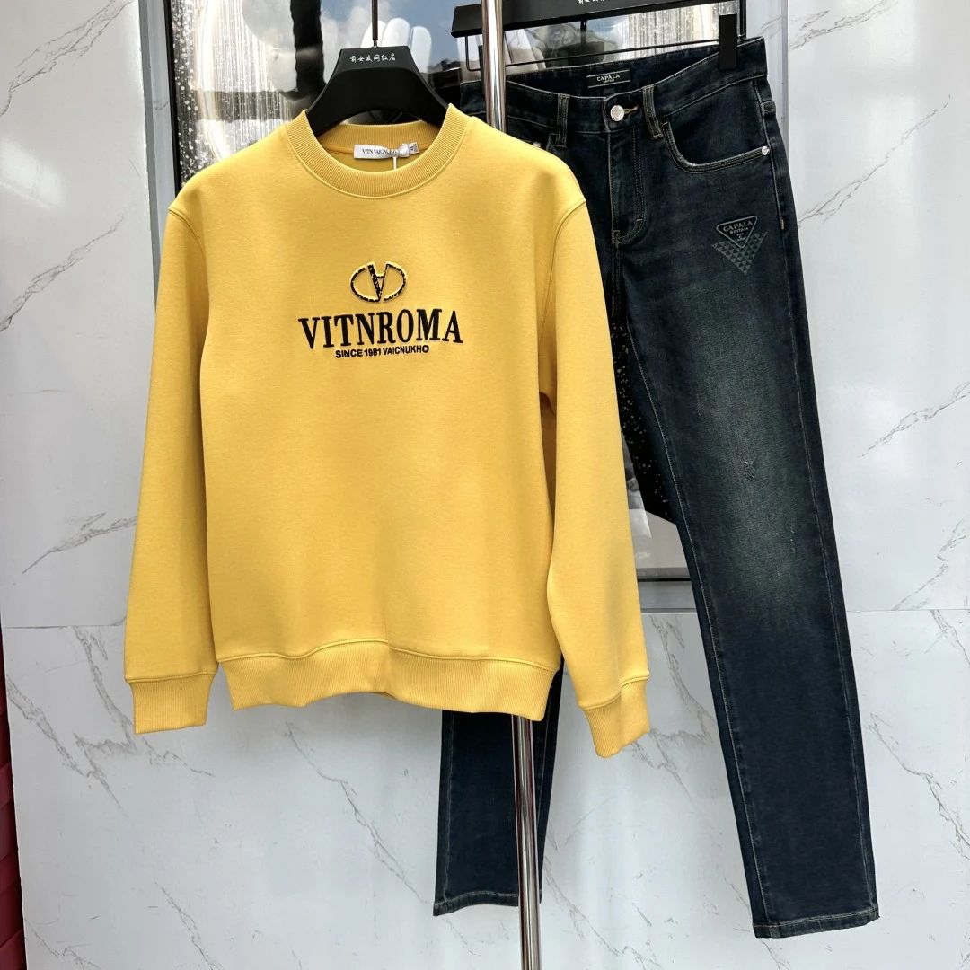 阔【华伦奴克卫衣】新款秋冬春季早秋男士刺绣圆领卫衣上衣印花8025