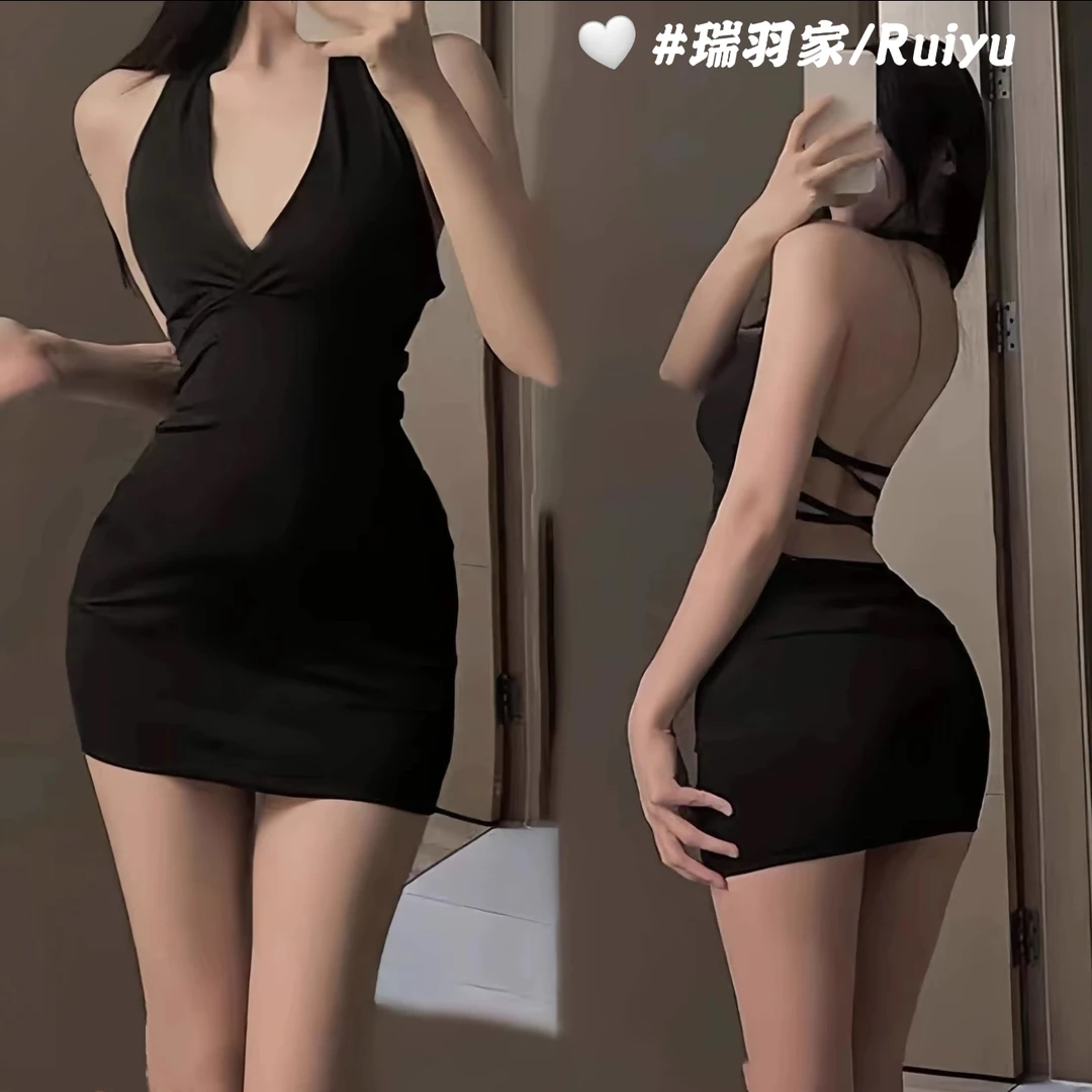 「晚宴流光」纯欲风紧身衣包臀裙松紧带连衣裙收腰修身制服性感