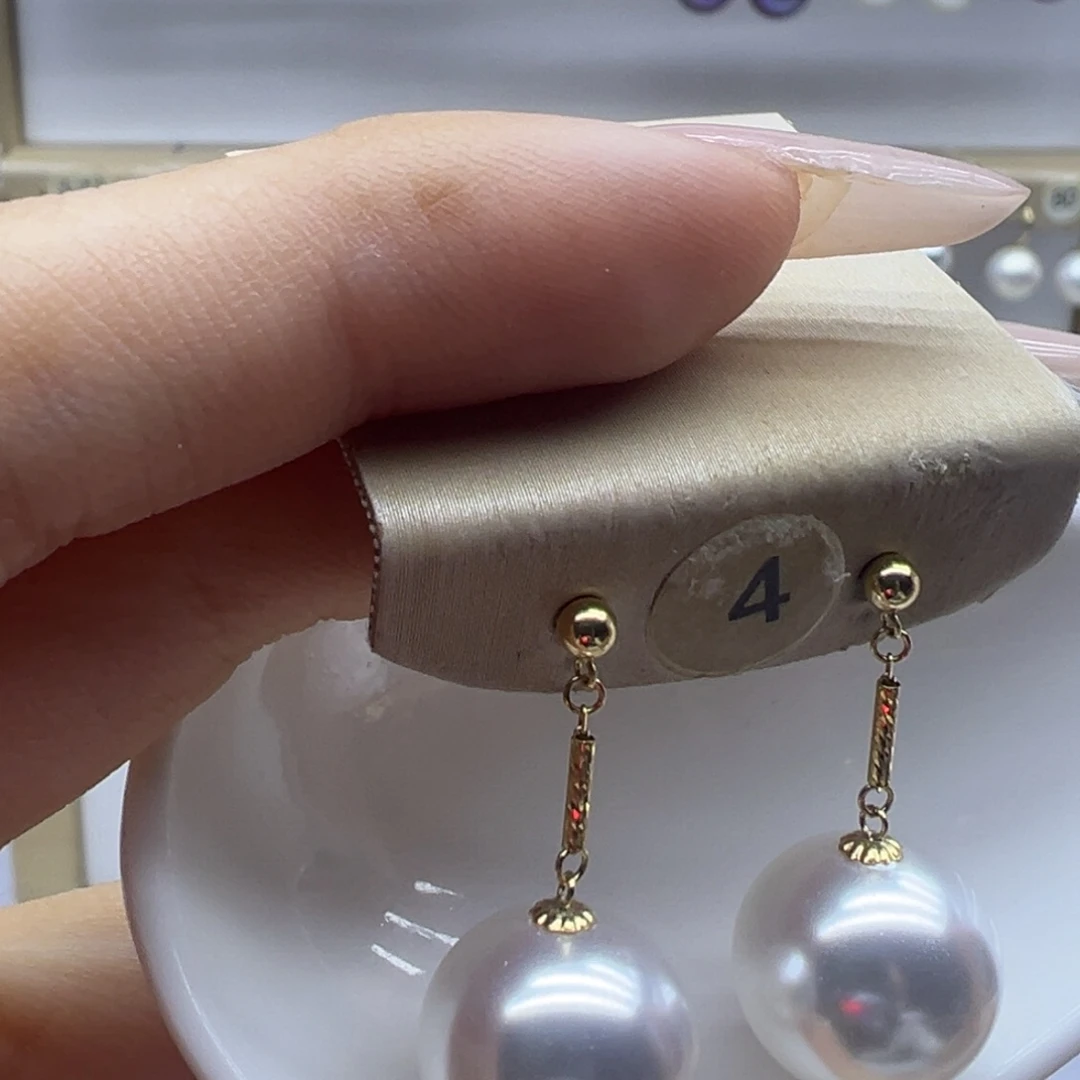 18K金镶嵌耳饰淡水珍珠