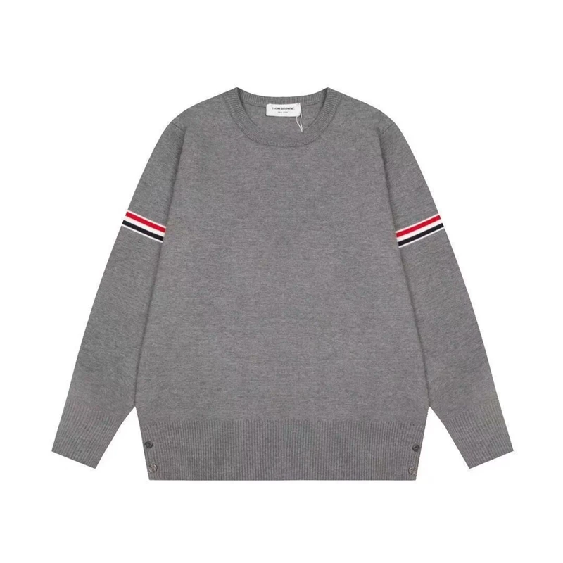 秋冬新款条纹毛衣打底衫男女韩版小众气质圆领套头卫衣休闲针织衫