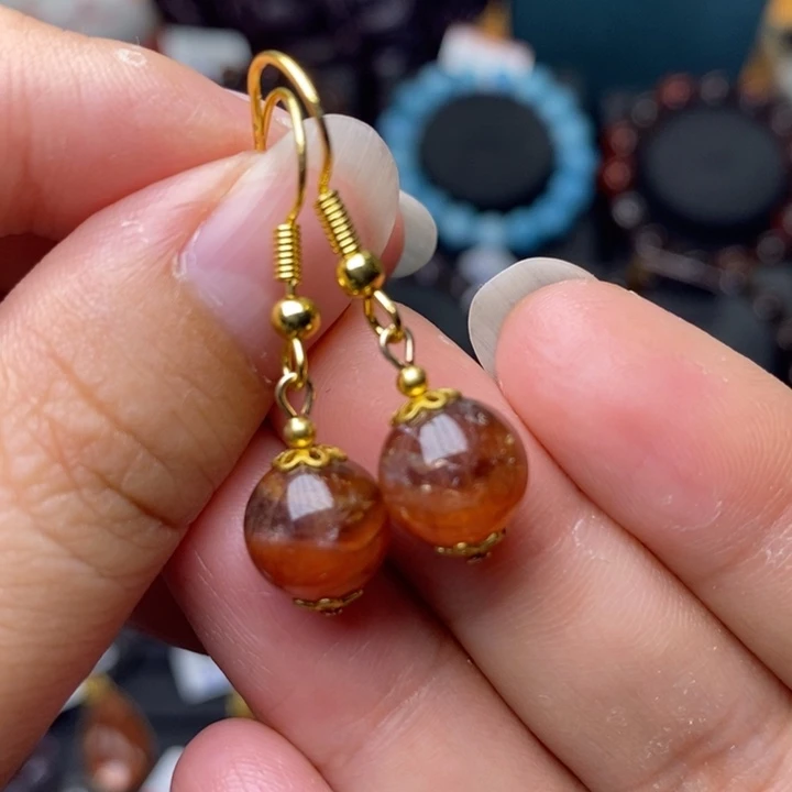 水晶手链未镶嵌红极光耳勾