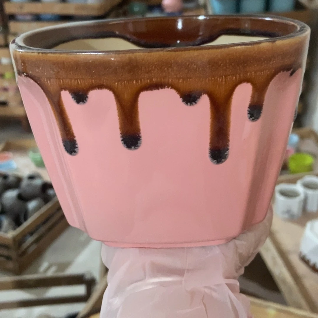 红陶高温陶瓷花盆