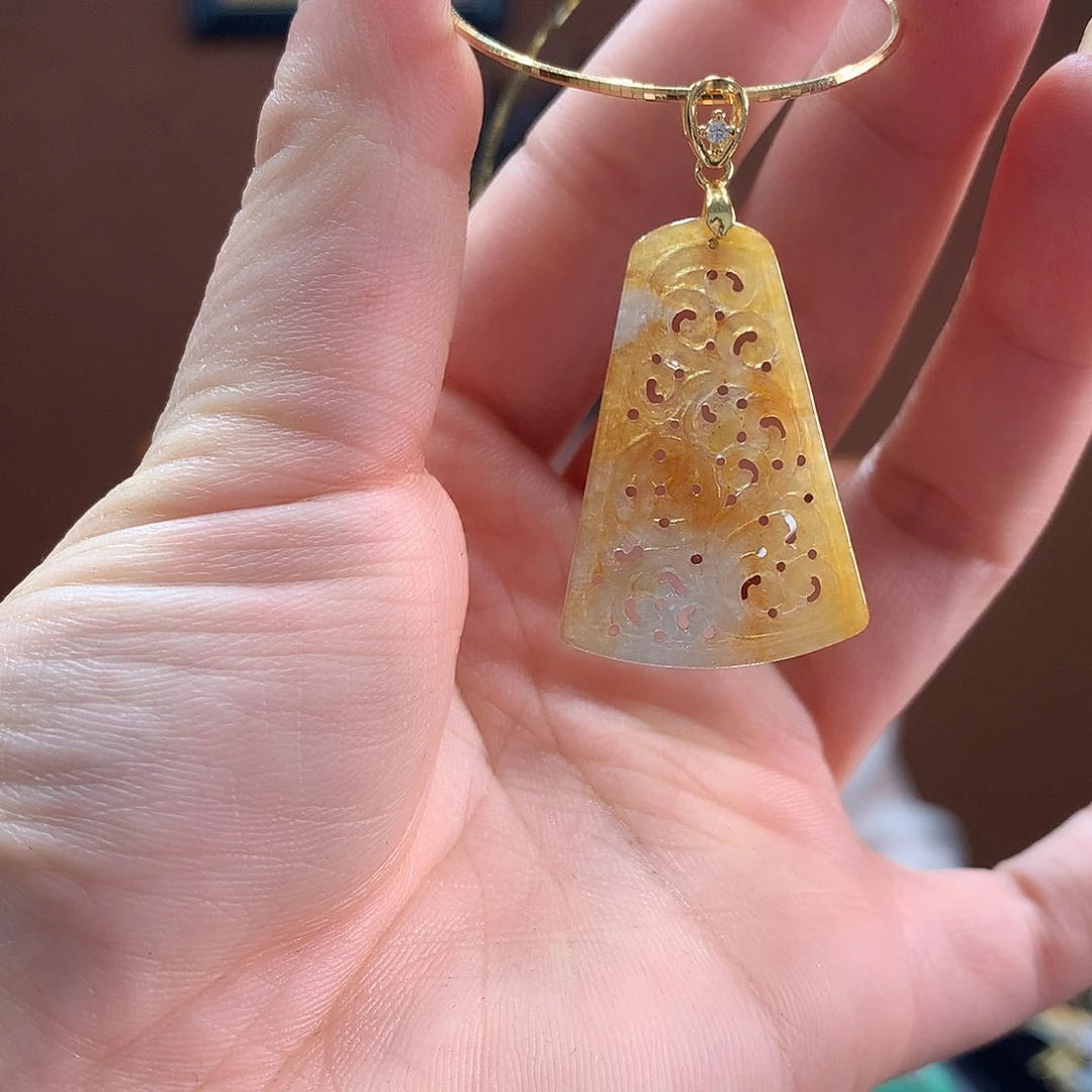 翡翠银S925镶嵌颈饰吊坠