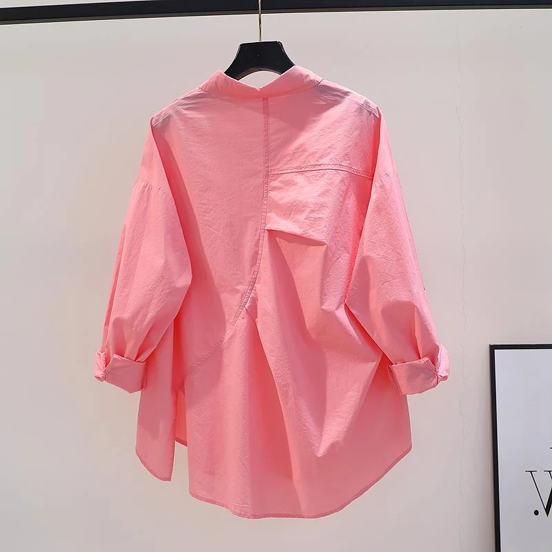 淳启女装背后褶皱不规则衬衫女春夏宽松休闲时尚百搭显瘦别致上衣