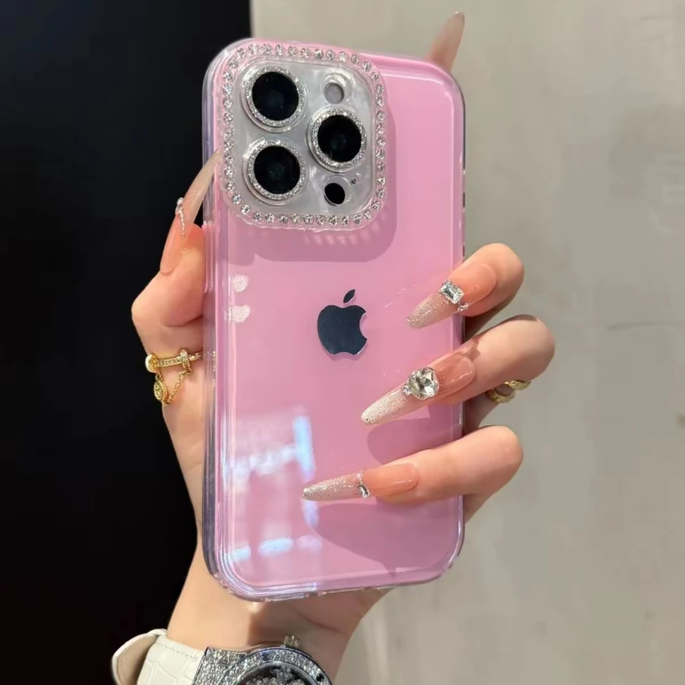 轻奢闪钻镜头果冻适用iPhone16promax手机壳苹果14新款15pro女13