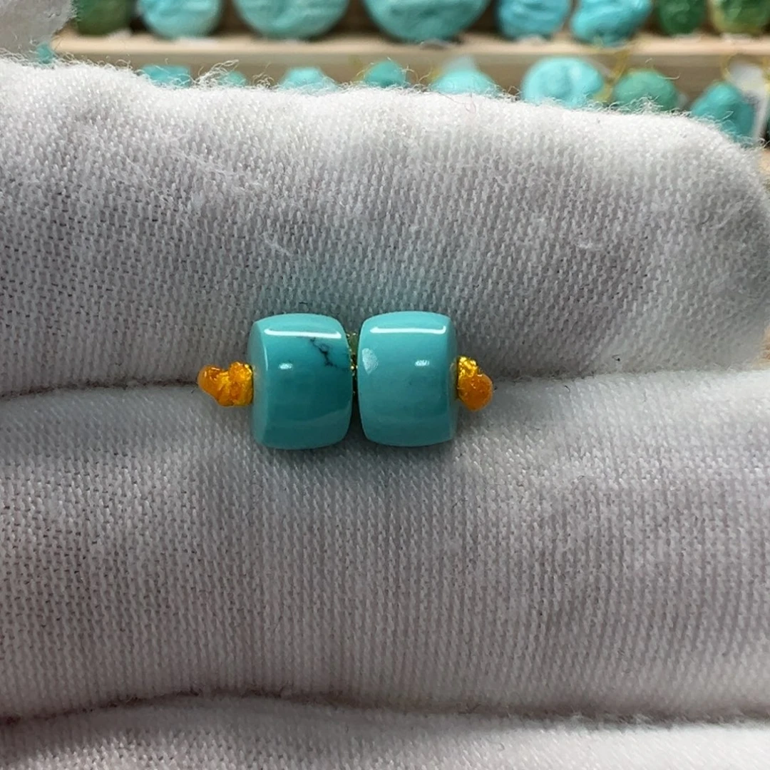 未镶嵌绿松石直切珠6.9x4.7mm