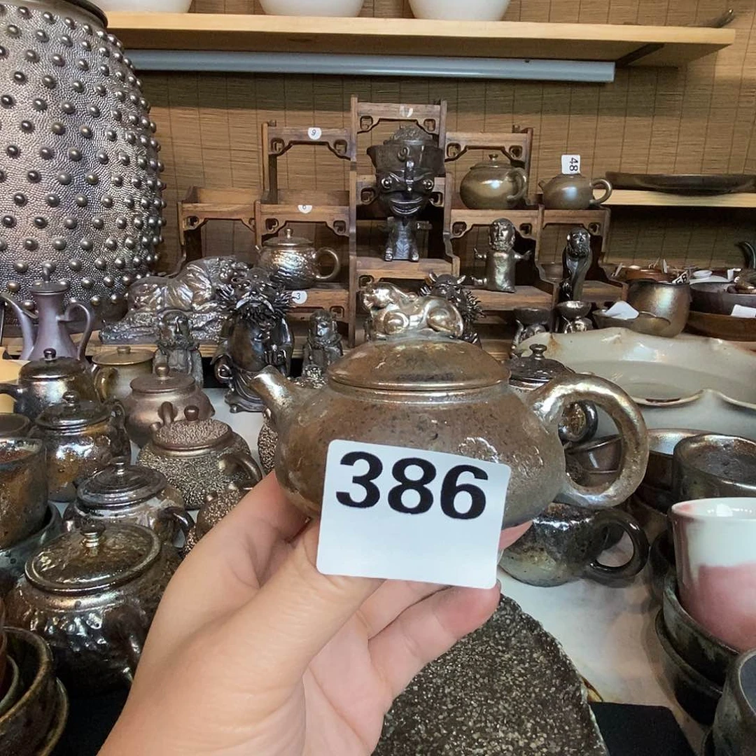 高温柴烧陶泥小壶