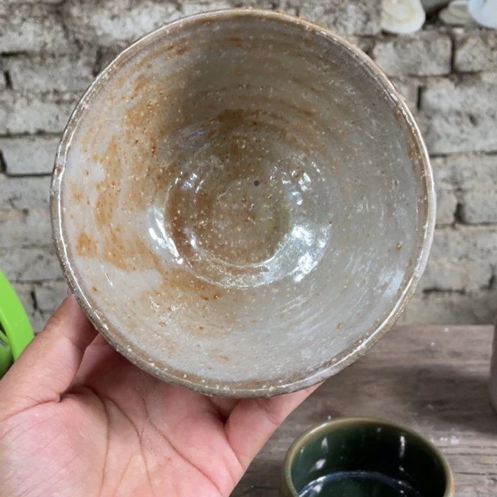 碗不**海浪鬼柴烧 釉绘柴烧