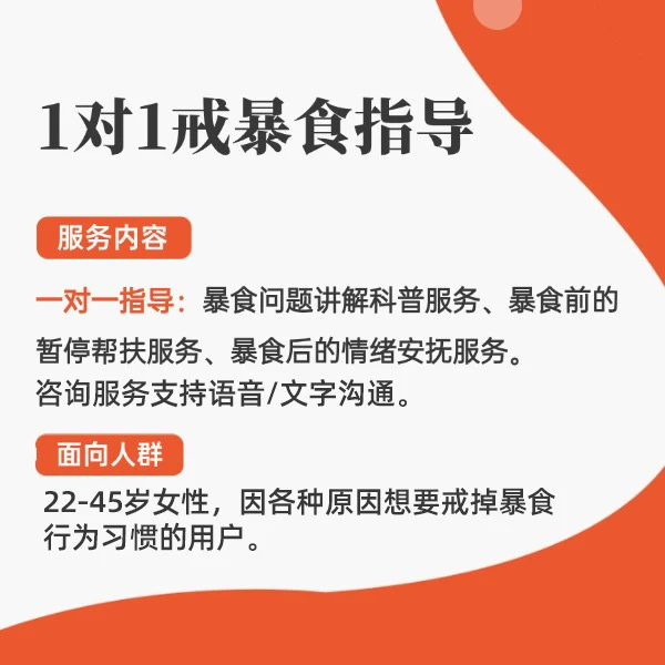 一对一戒暴食咨询教学课(语音或文字)