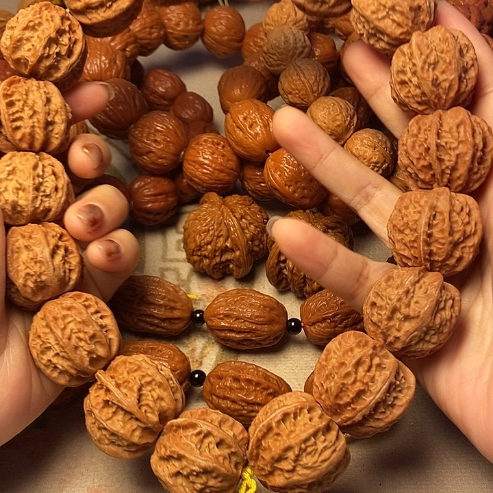苦***功文玩核桃手串白茬粗筋