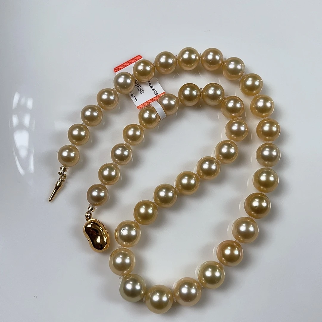 海水珍珠颈饰未镶嵌金珠10-12