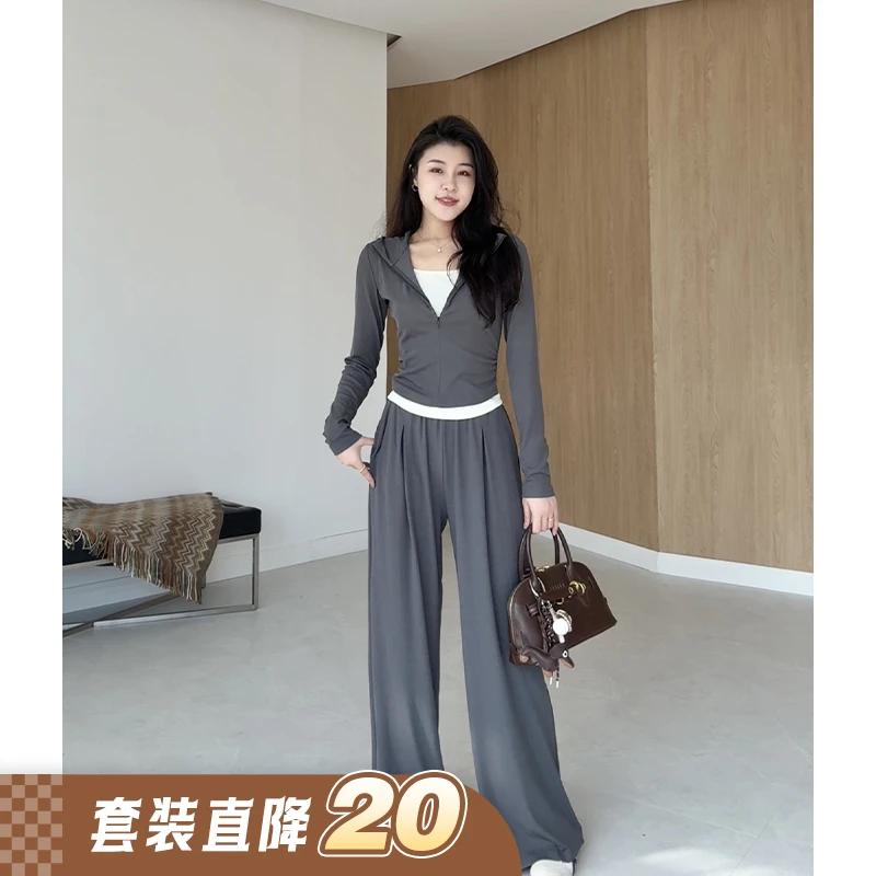 张阿星【舒适挂】慵懒休闲舒适假两件连帽卫衣休闲裤套装W425A02171