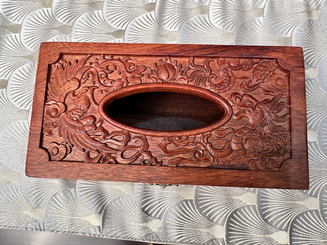 古典雕刻多用途餐台客厅纸巾盒木餐纸盒首饰收纳盒