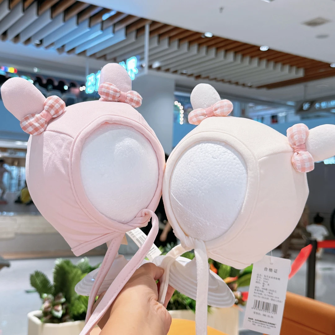 婴儿帽子春秋季可爱小耳朵女宝宝护囟门包头帽新生儿护耳套头帽潮