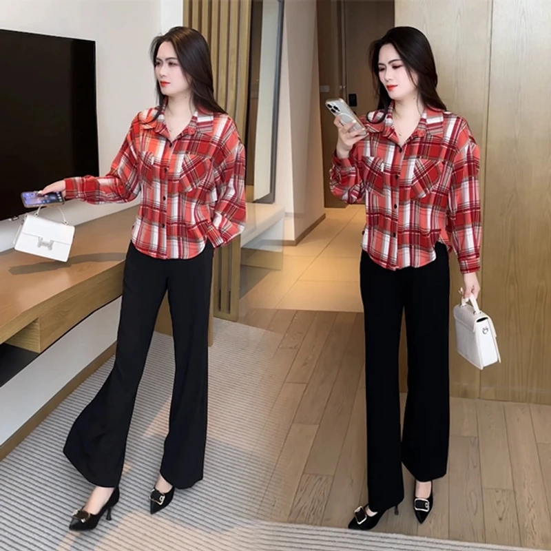 春秋穿搭衬衫休闲时尚洋气气质显瘦减龄女神长袖上衣春季大码衬衣