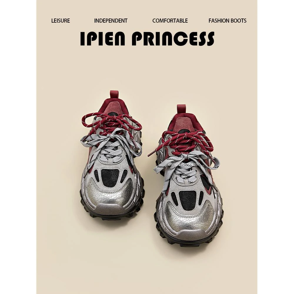 爆款老爹鞋女2025冬季新款厚底增高休闲鞋轻便百搭软底运动鞋子