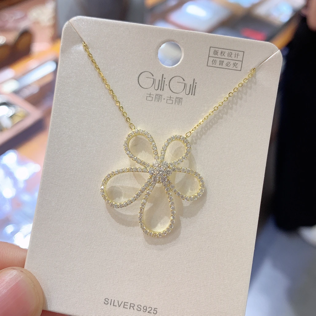 坠链均925银仿珍珠 【太阳花】平衡木赫本风时尚轻奢简约项链甜美