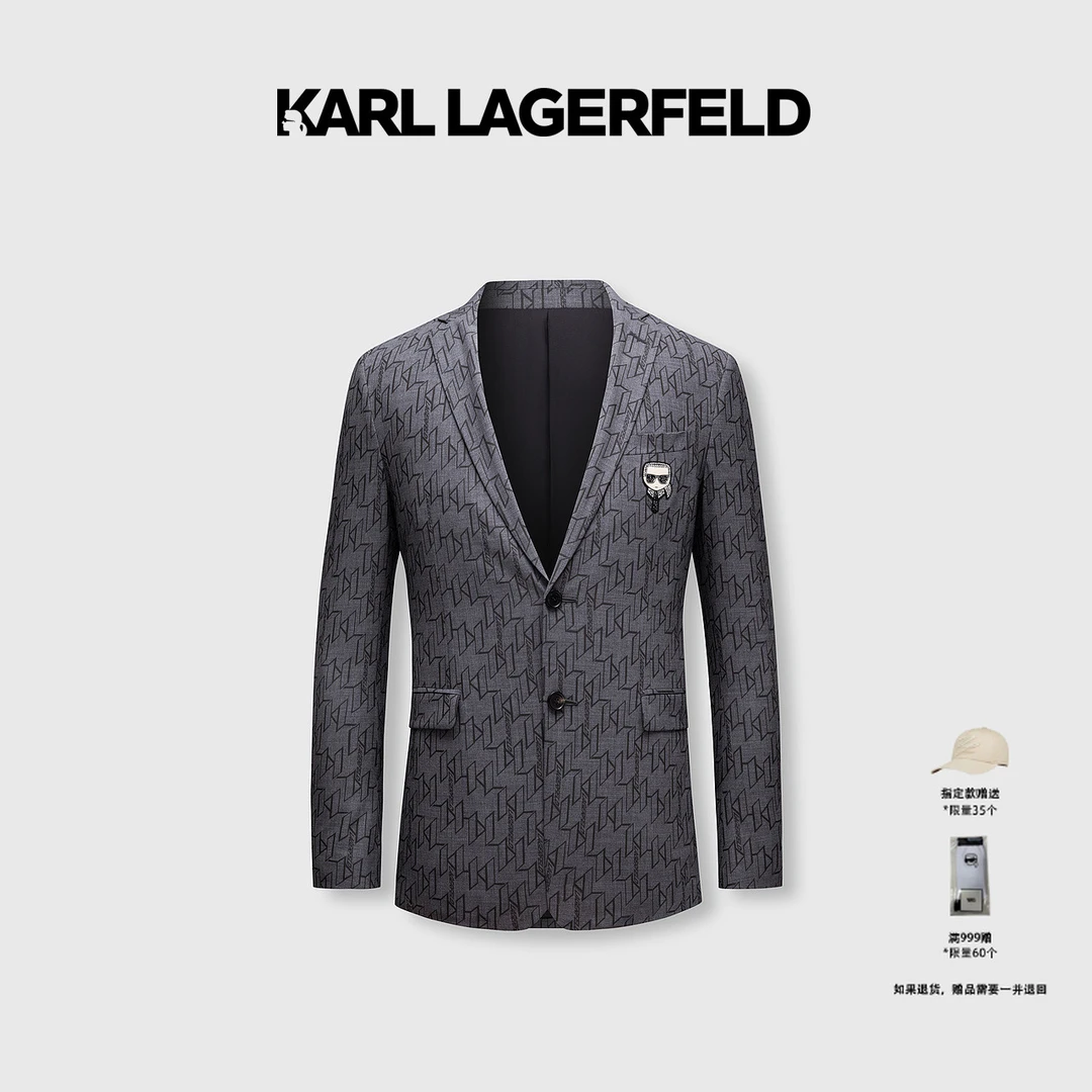 【臻享男装】KARL LAGERFELD卡尔拉格斐KL图案印花西装221N1403