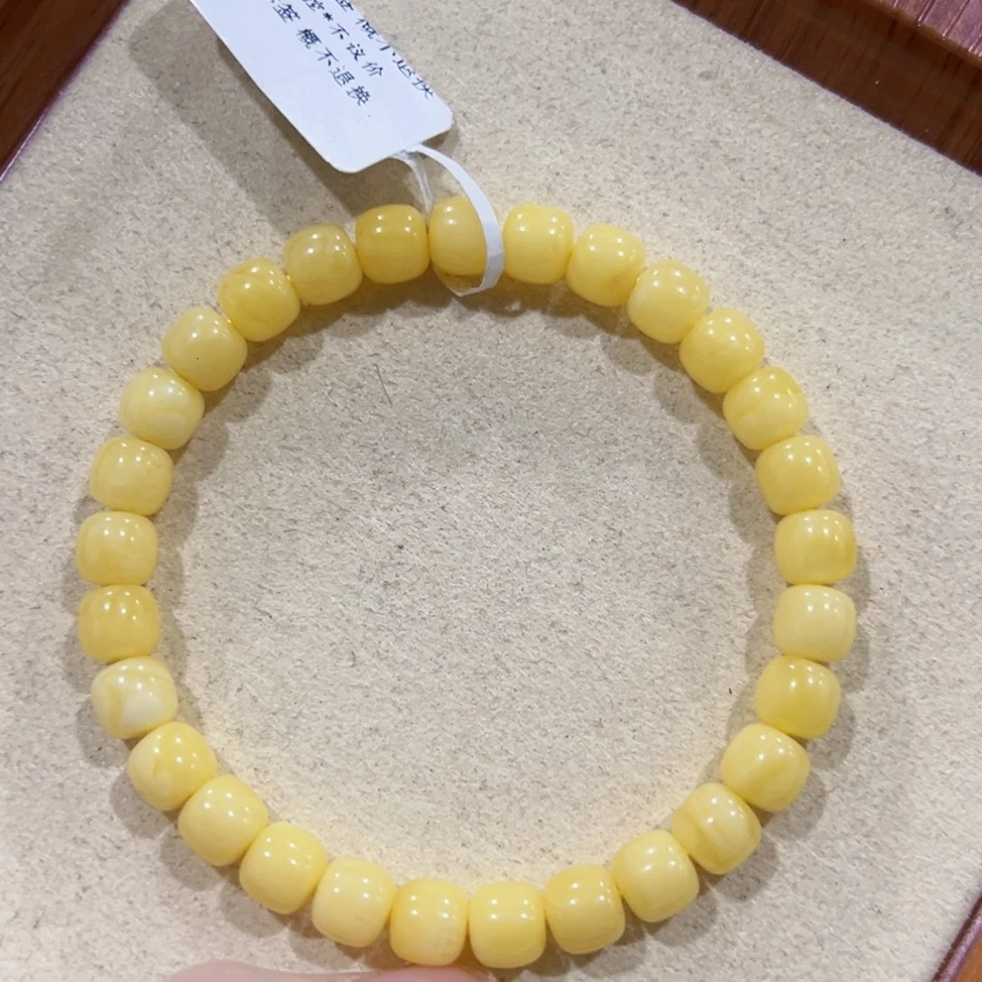 蜜蜡未镶嵌手链7m高桩浓蜡阿尔卑斯