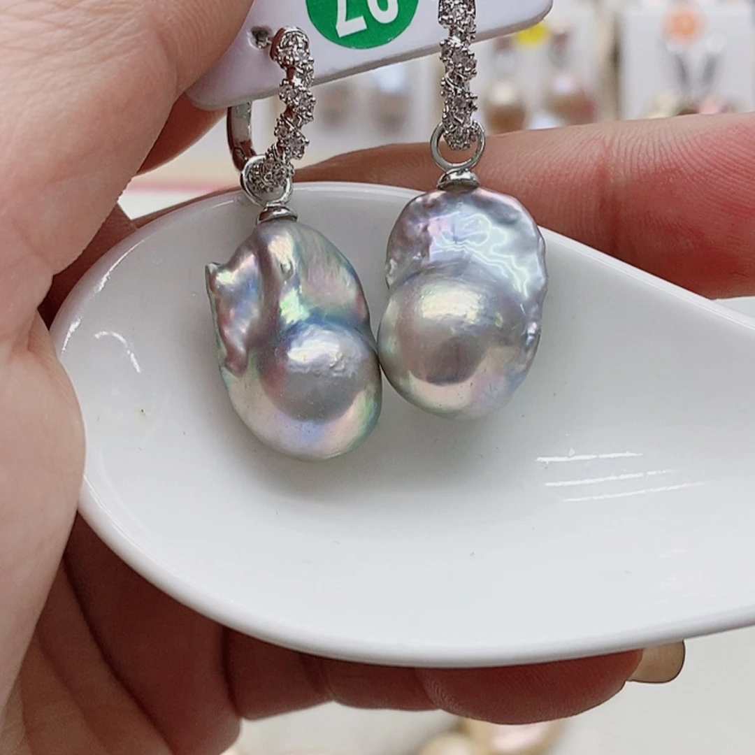 【闪购商品】淡水珍珠耳饰银S925镶嵌