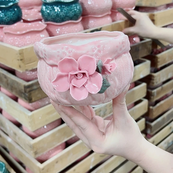 有孔，凑单福利满10元发货陶瓷多肉花盆！