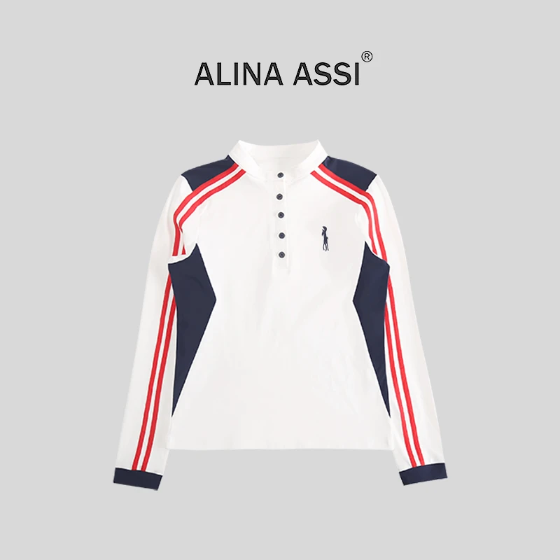 【雪雪】2025秋季新款T恤百搭休闲长袖上衣AE0313