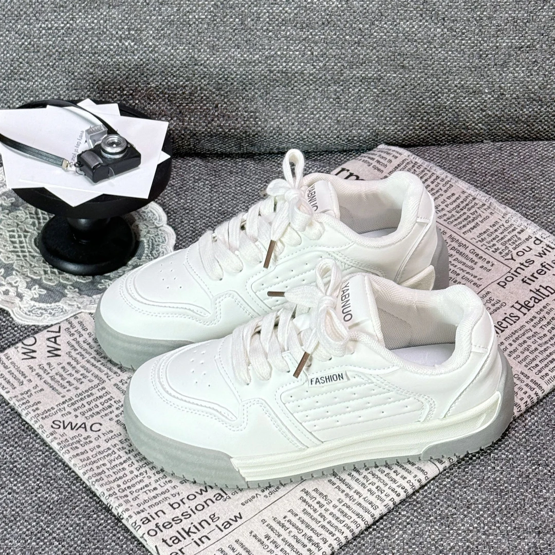 韩版透气小白鞋春夏新款百搭休闲校园运动鞋可爱奶油风厚底ins女