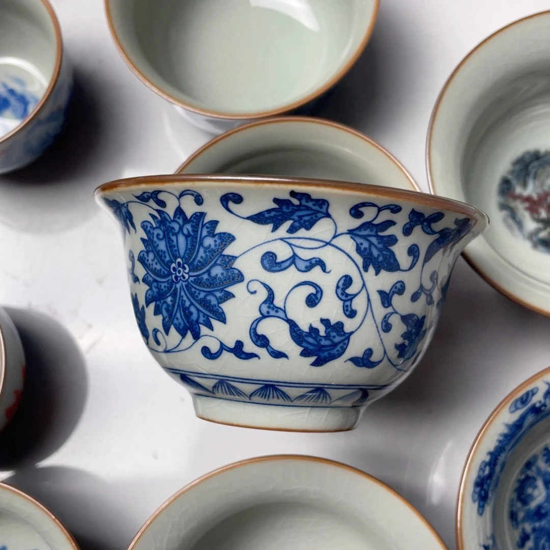 青花缠枝莲压手杯hhhhhh