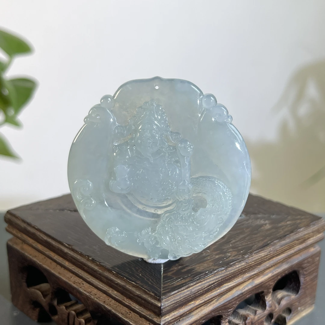 JGB05-101  天然缅甸A货翡翠  御龙财神