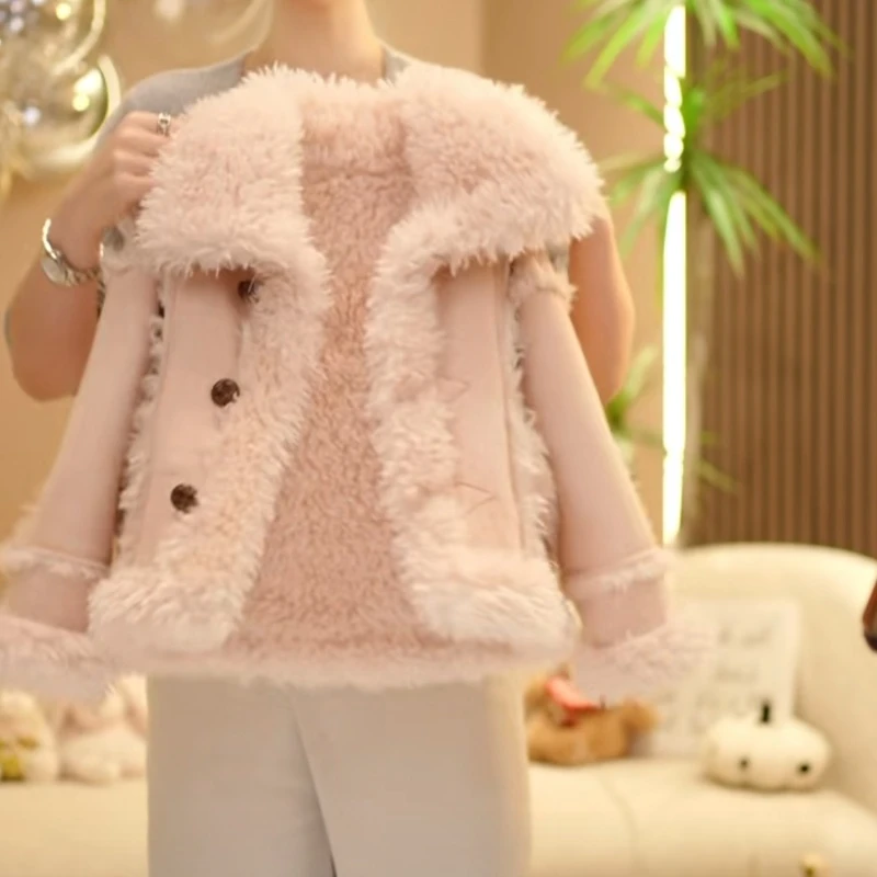 女童冬季2025新款儿童韩版休闲洋气加厚皮毛一体儿童秋冬外套