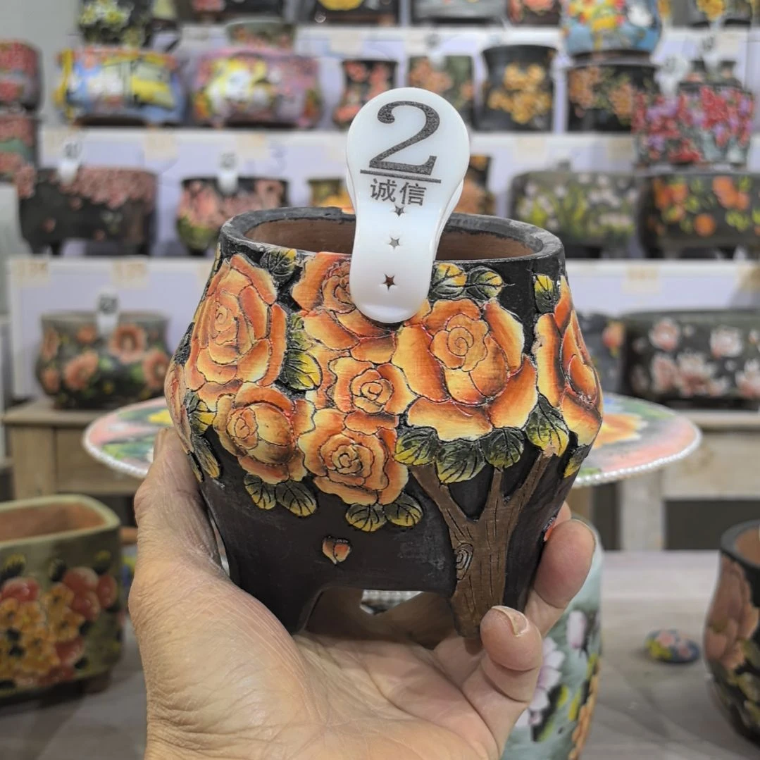 红泥花盆景德镇花盆