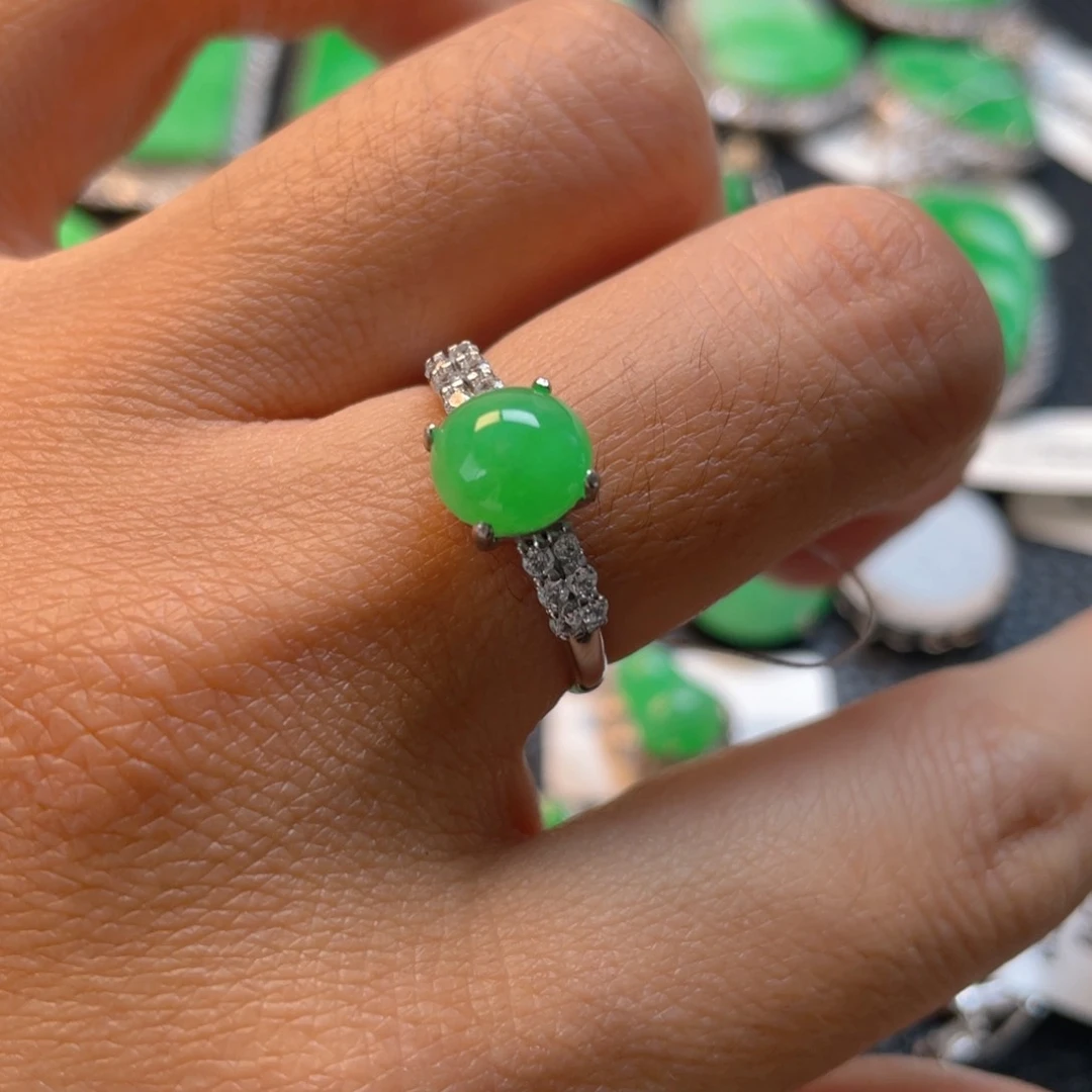 翡翠银S925镶嵌吊坠(不含链)戒指